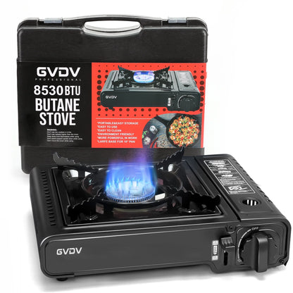 Portable Camping Stove, 1 Burner Butane Gas Stove with Updated Carrying Case