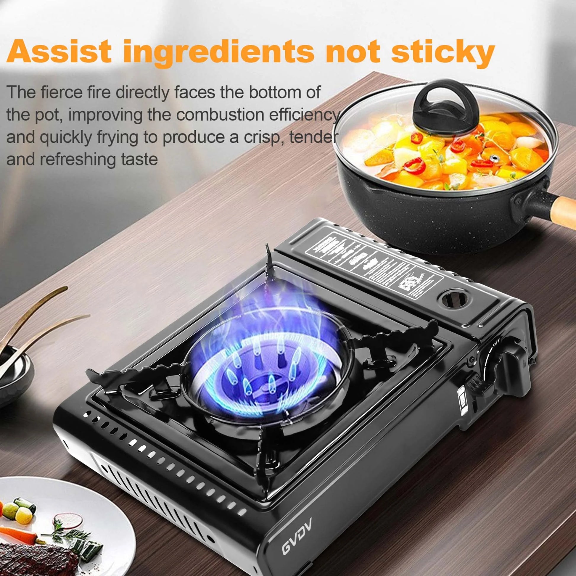 Portable Camping Stove, 1 Burner Butane Gas Stove with Updated Carrying Case