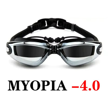 2021 Adult Myopia Swimming Goggles Earplug Professional Pool Glasses anti Fog Men Women Optical Waterproof Eyewear Wholesale