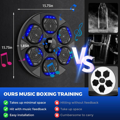 Music Boxing Machine, Boxing Wall Mount Machine for Kids Adult, Bluetooth Smart Boxing Traineing Machine with Boxing Gloves, Boxing Workout Equipment Target for Home, Office, Gym (Upgrade)