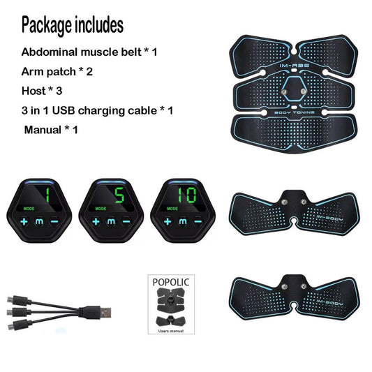 Abdominal Muscle Stimulator with LCD Display for Men/Women EMS Abs Trainer Home Gym Workout Exercise Vibration Fitness Massager