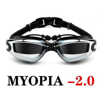 2021 Adult Myopia Swimming Goggles Earplug Professional Pool Glasses anti Fog Men Women Optical Waterproof Eyewear Wholesale